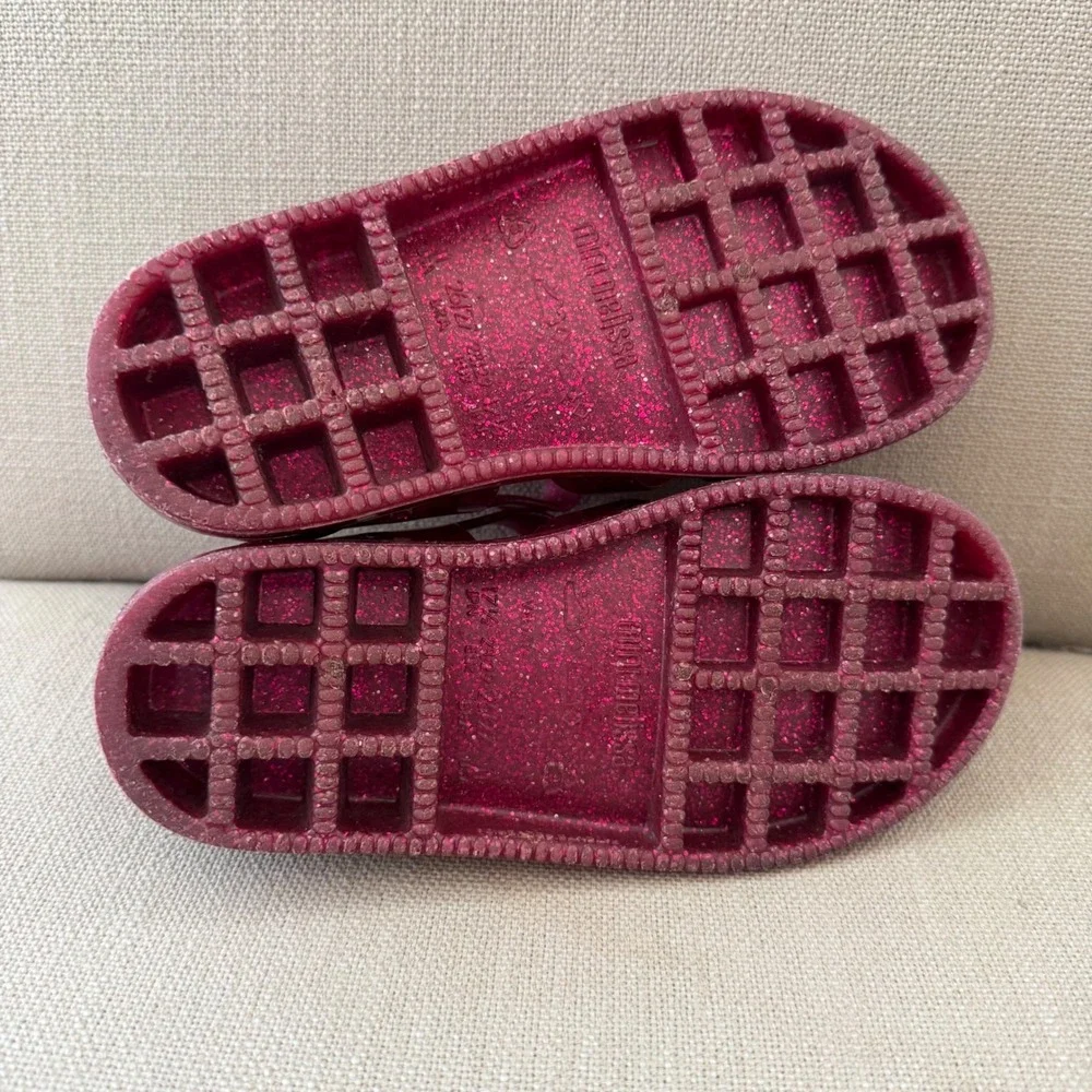 Mini Melissa Hip Daydream Fuchsia Pink Glitter Jelly Fisherman Sandals Size 11